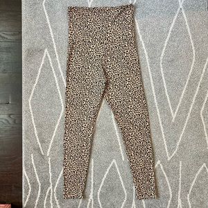 Storq Signature Maternity Leggings in Tan and Black Leopard Print